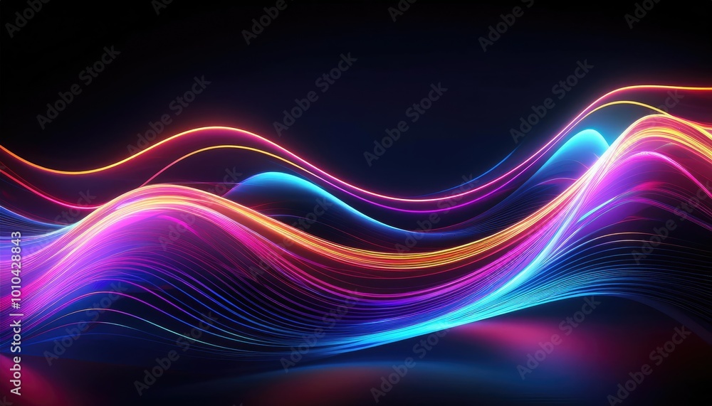 Abstract neon waves glow Abstract neon waves glow