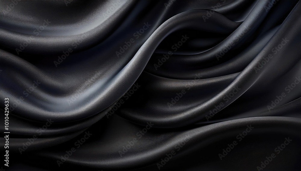 Black Satin Draped Fabric Black Satin Draped Fabric