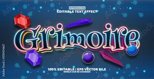 Grimoire editable text effect in new modern trend style