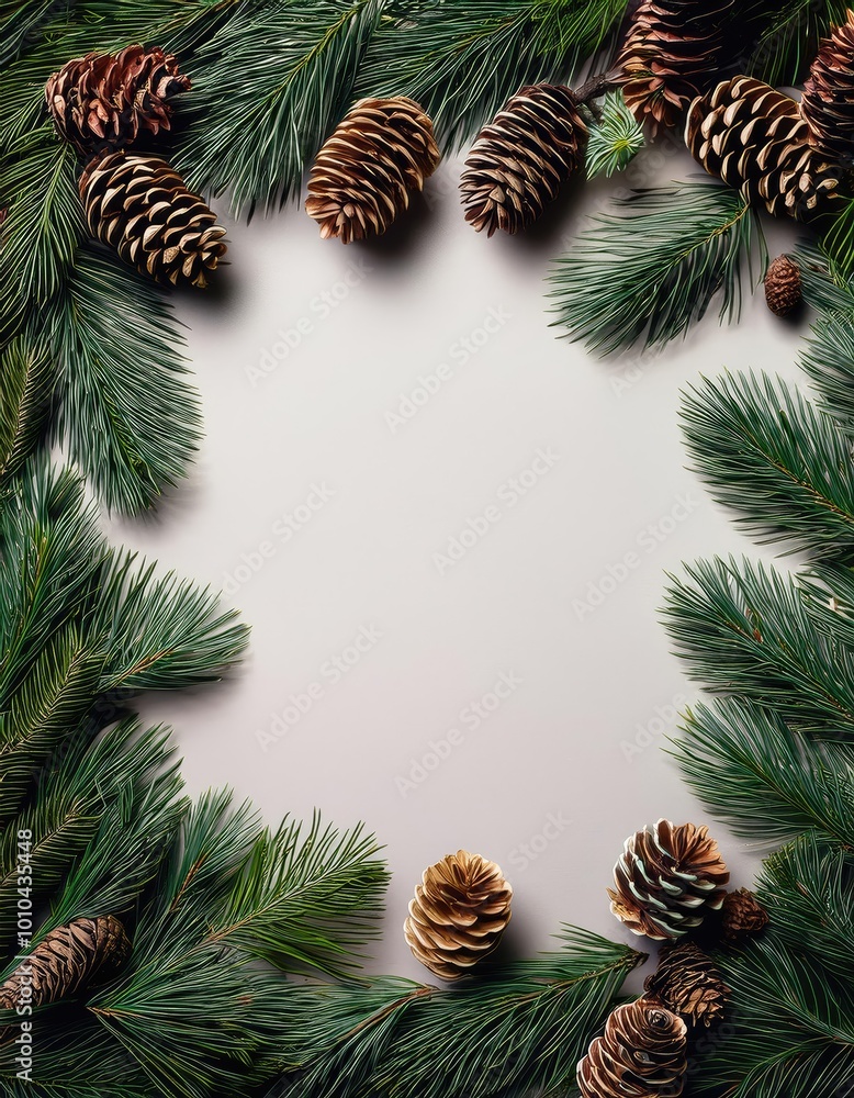 Pine branches and cones Pine branches and cones