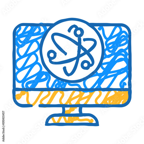 dot technology quantum doodle icon sketch vector. dot technology quantum sign. isolated symbol illustration