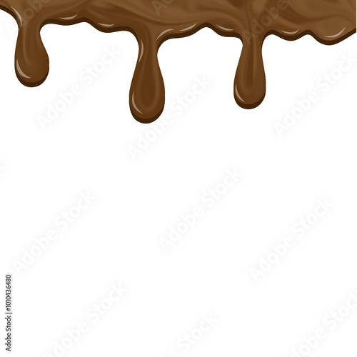 Illustration of melted chocolate. Illustration of melted textured chocolate