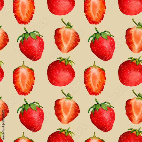 This is a vibrant strawberry pattern specifically designed for enticing fresh food designs