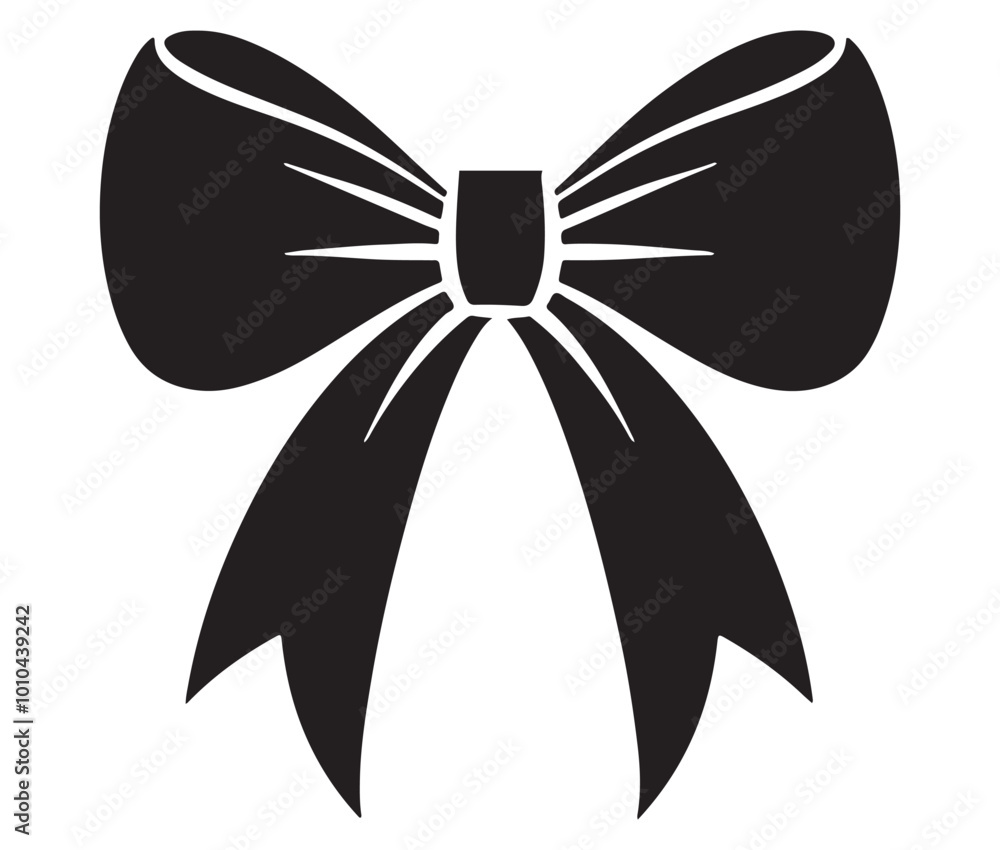 Bow and ribbon, Bow silhouette, Ribbon vector Bow and ribbon, Bow silhouette, Ribbon vector