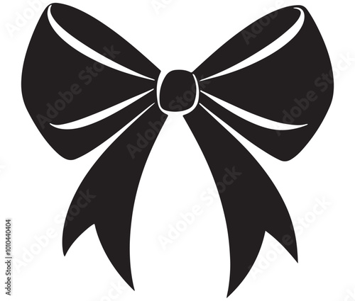 Bow and ribbon, Bow silhouette, Ribbon vector 