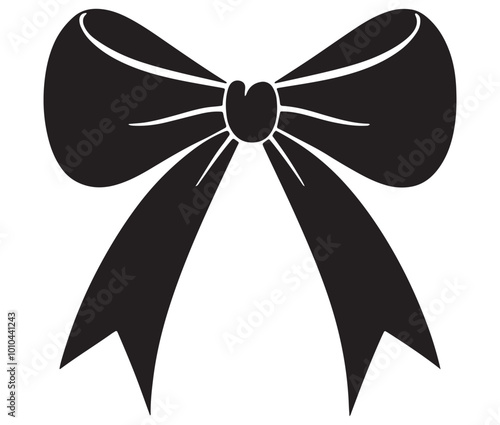 Bow and ribbon, Bow silhouette, Ribbon vector 