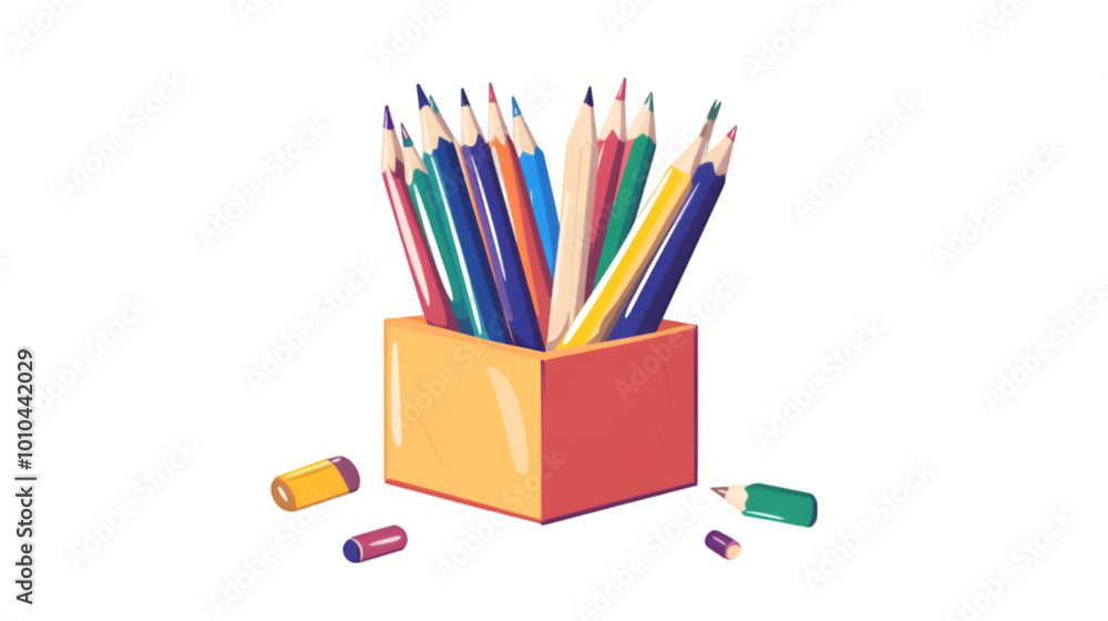 Arrange of sharpened color pencil on white and transparent background. PNG cutout. Arrange of sharpened color pencil on white and transparent background. PNG cutout.