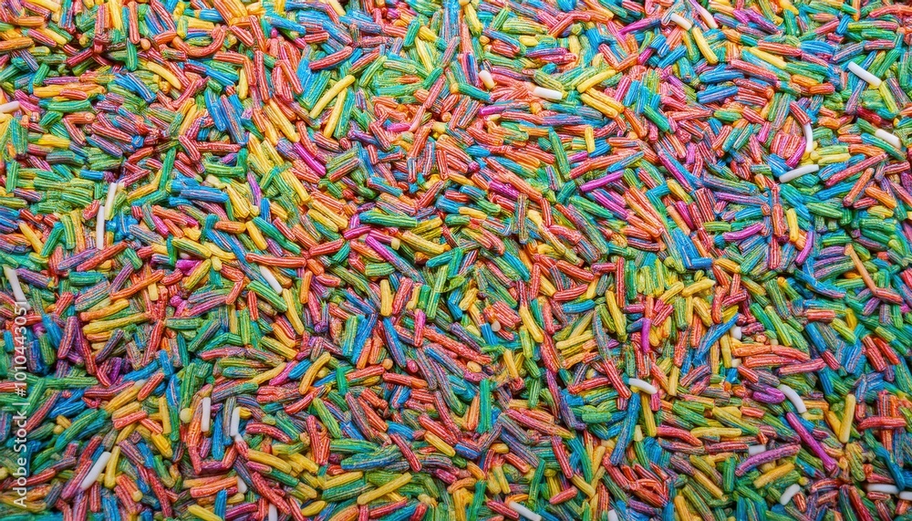 Colorful sprinkles background, creating a vibrant and playful surface. Colorful sprinkles background, creating a vibrant and playful surface.
