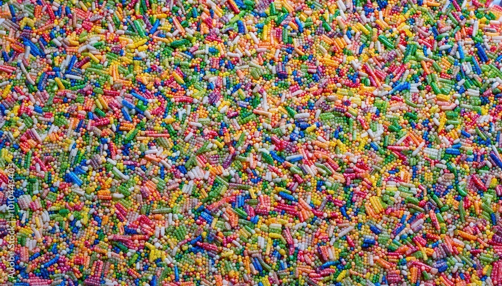 Colorful sprinkles background, creating a vibrant and playful surface. Colorful sprinkles background, creating a vibrant and playful surface.