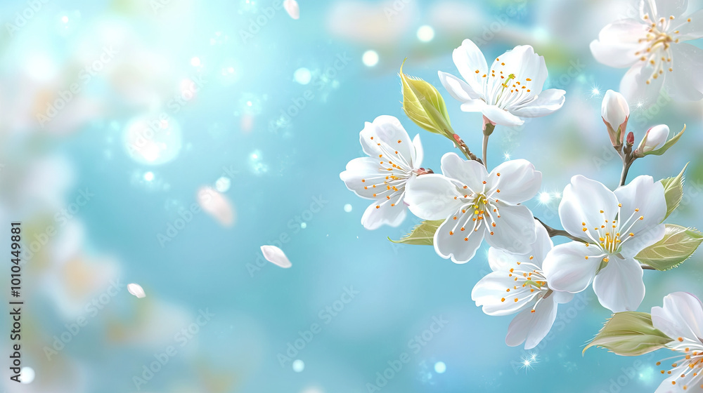 The branch delicate spring flowers The branch delicate spring flowers