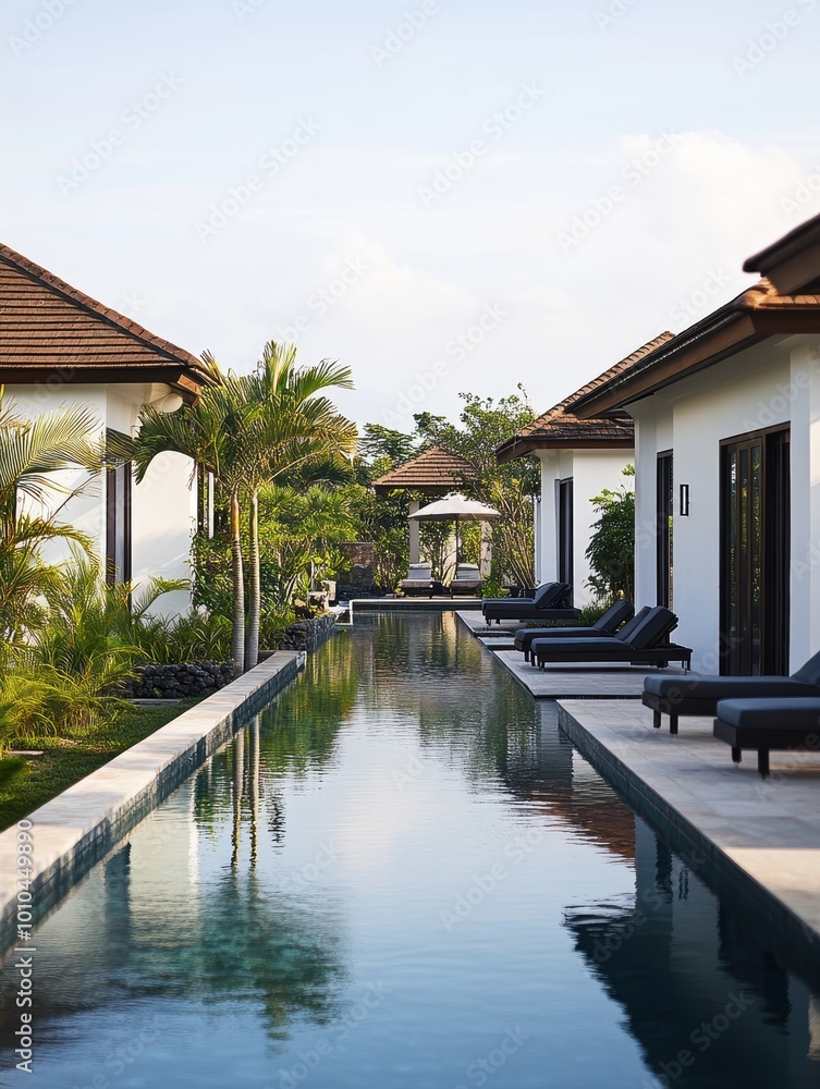 Contemporary Design of Five Bungalows by a Pool Contemporary Design of Five Bungalows by a Pool