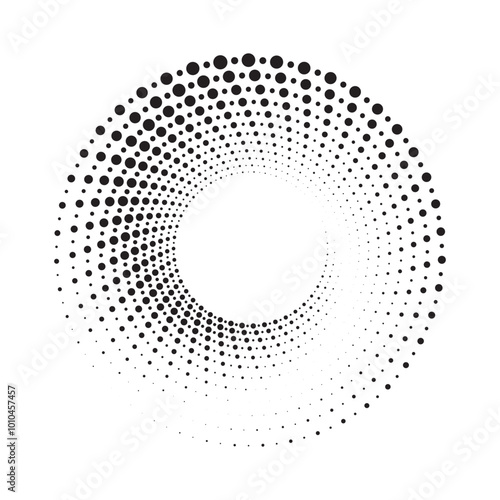 Halftone circular frame logo set. Circle dots isolated on the white background. Fabric design element. Halftone circle dots texture. Vector design element for various purposes.	