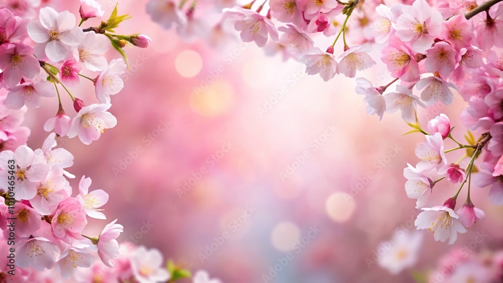 Obraz premium Extreme close-up of cherry blossom flowers on a tranquil background