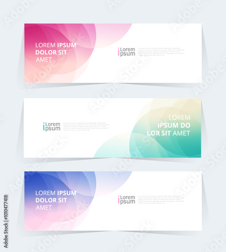 Geometric banner design with Vector presentation template.