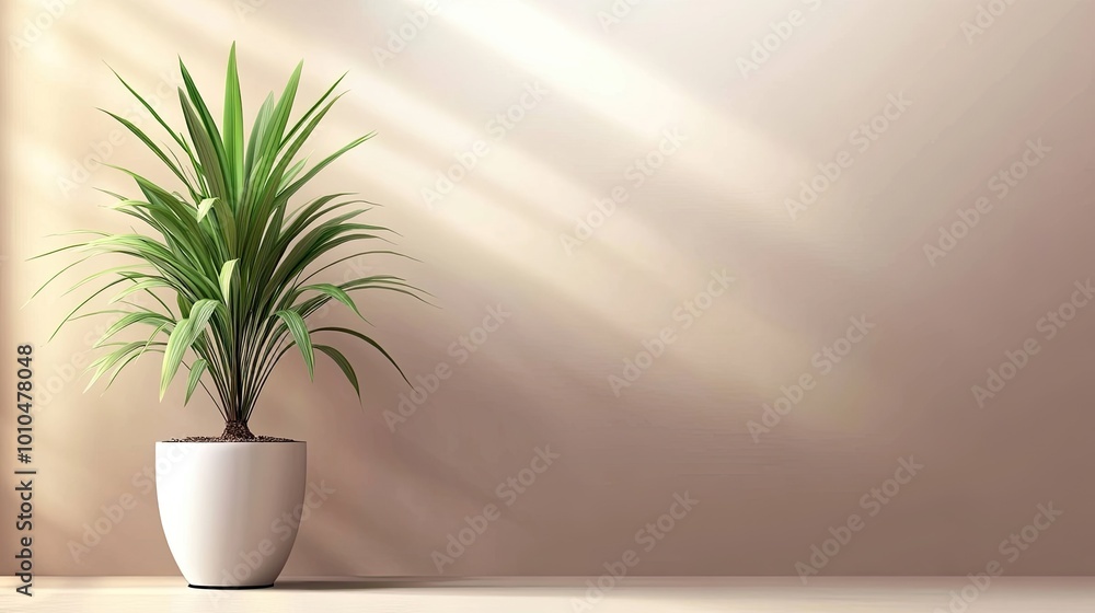 Minimalist Plant in a Modern Pot on Neutral Background Minimalist Plant in a Modern Pot on Neutral Background