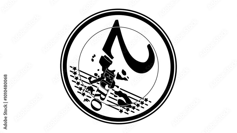 2 euro vector design animation handmade silhouette in black and white color, 4K Video 2 euro vector design animation handmade silhouette in black and white color, 4K Video