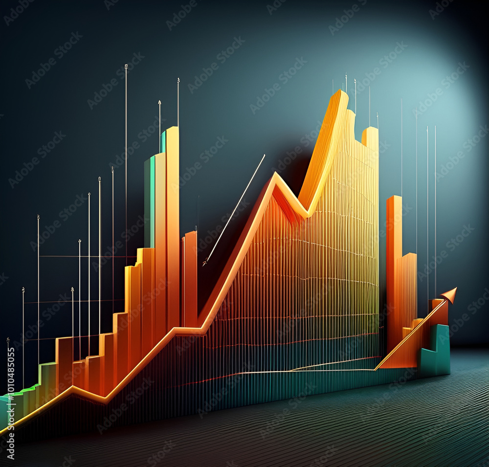 business graph with arrow business graph with arrow