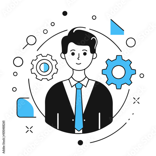 attachments business illustration of a man