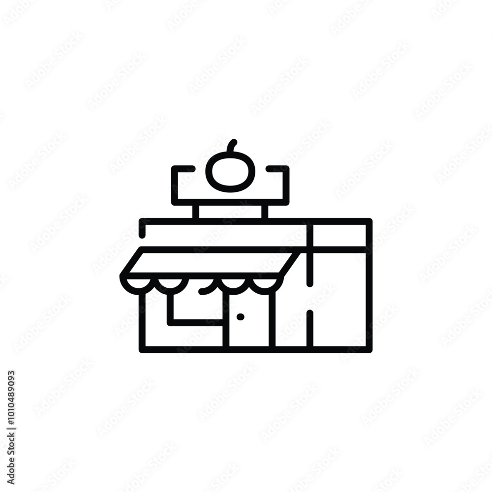 Storefront icon. Simple representation of a retail shop, ideal for business directories, shopping apps, and commercial services. Vector illustration