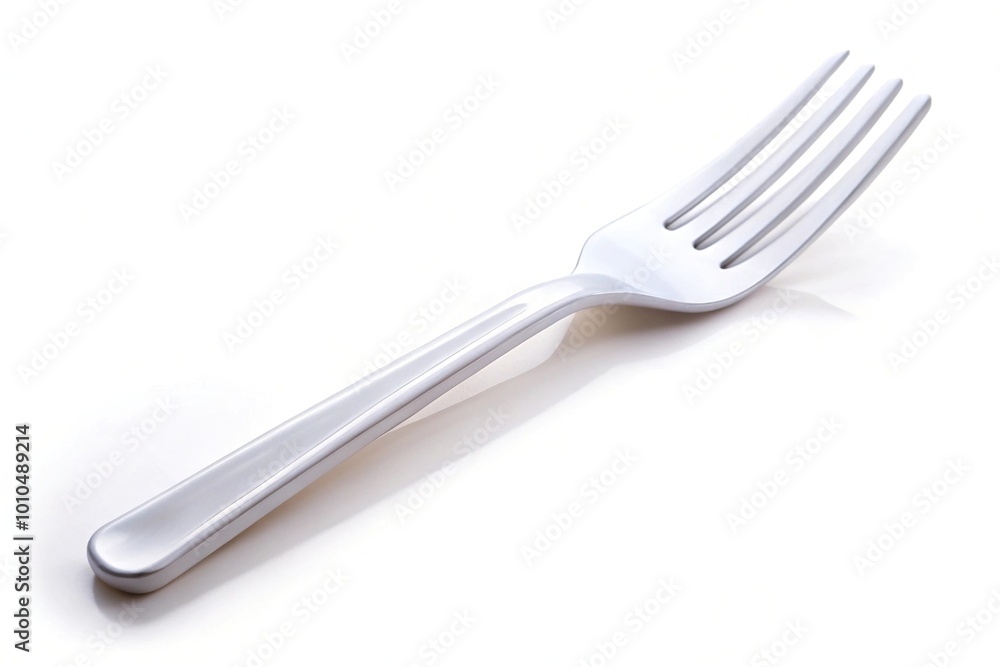 Extreme close-up plastic fork on white background Extreme close-up plastic fork on white background