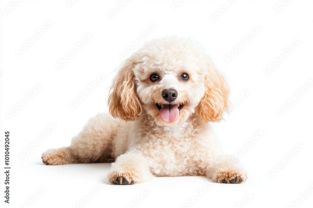 Adorable poodle puppy posing on white background Adorable poodle puppy posing on white background