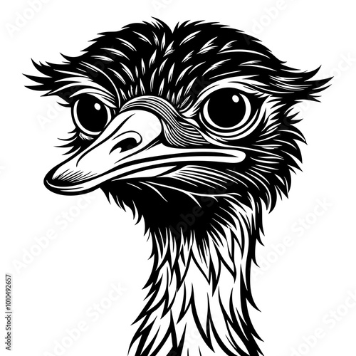 ostrich vector black silhouette tattoo photo