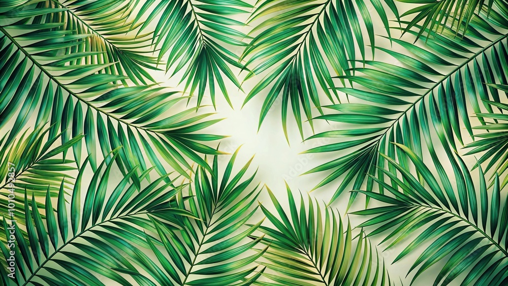 Extreme close-up tropical palm leaves floral pattern background Extreme close-up tropical palm leaves floral pattern background