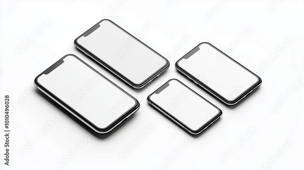 A sleek smartphone collection on a clean background highlights customization and design potential. A sleek smartphone collection on a clean background highlights customization and design potential.