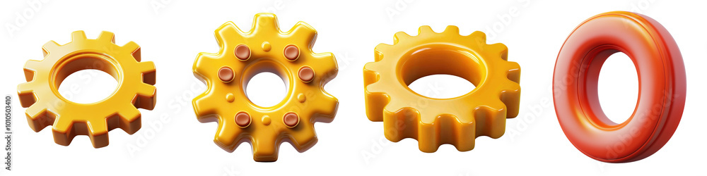 gear icon 3D effect minimal and simple isolated on white and transparent background gear icon 3D effect minimal and simple isolated on white and transparent background
