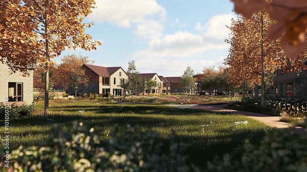 Modern Homes in a Serene Landscape: A Vision of Tranquility Modern Homes in a Serene Landscape: A Vision of Tranquility