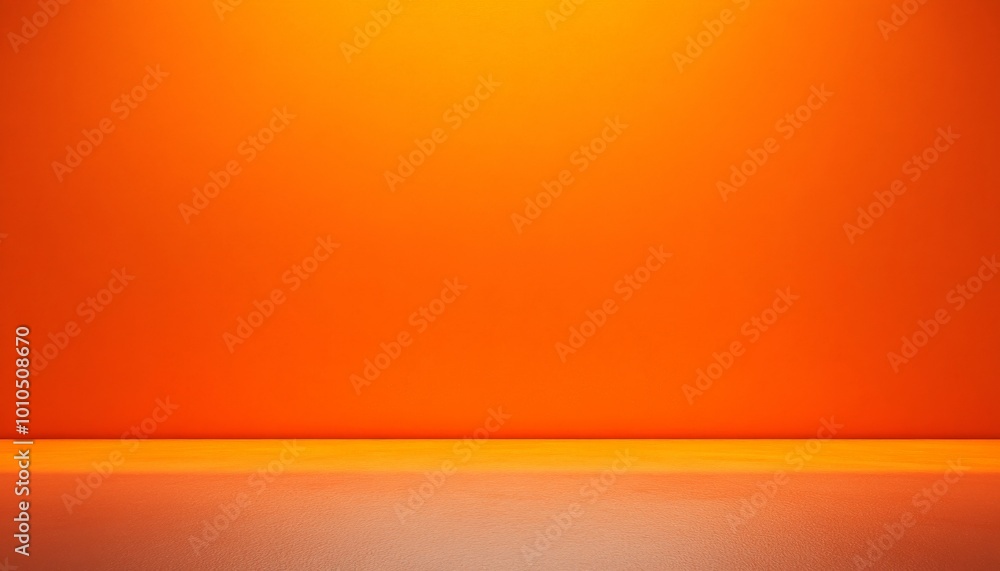 Vibrant orange background empty studio room Vibrant orange background empty studio room