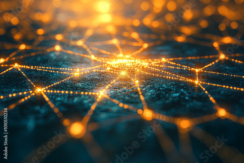 Network of pathways leading to a central goal, symbolizing strategic alignment photo