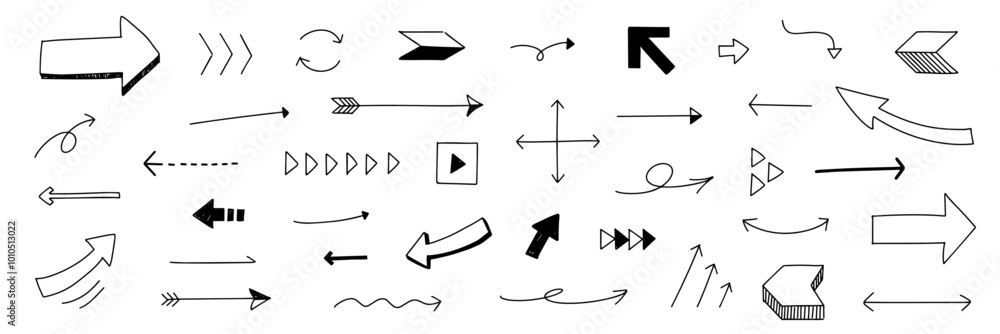手書きのかわいい矢印のセット 手書きのかわいい矢印のセット