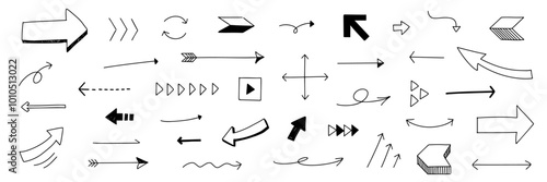 手書きのかわいい矢印のセット