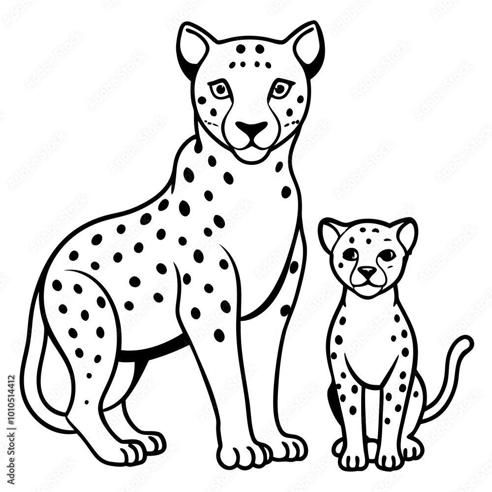 Vector Illustration of a Protective Cheetah Mother Growling at Intruders in the Wild
Vector Illustration of a Protective Cheetah Mother Growling at Intruders in the Wild
