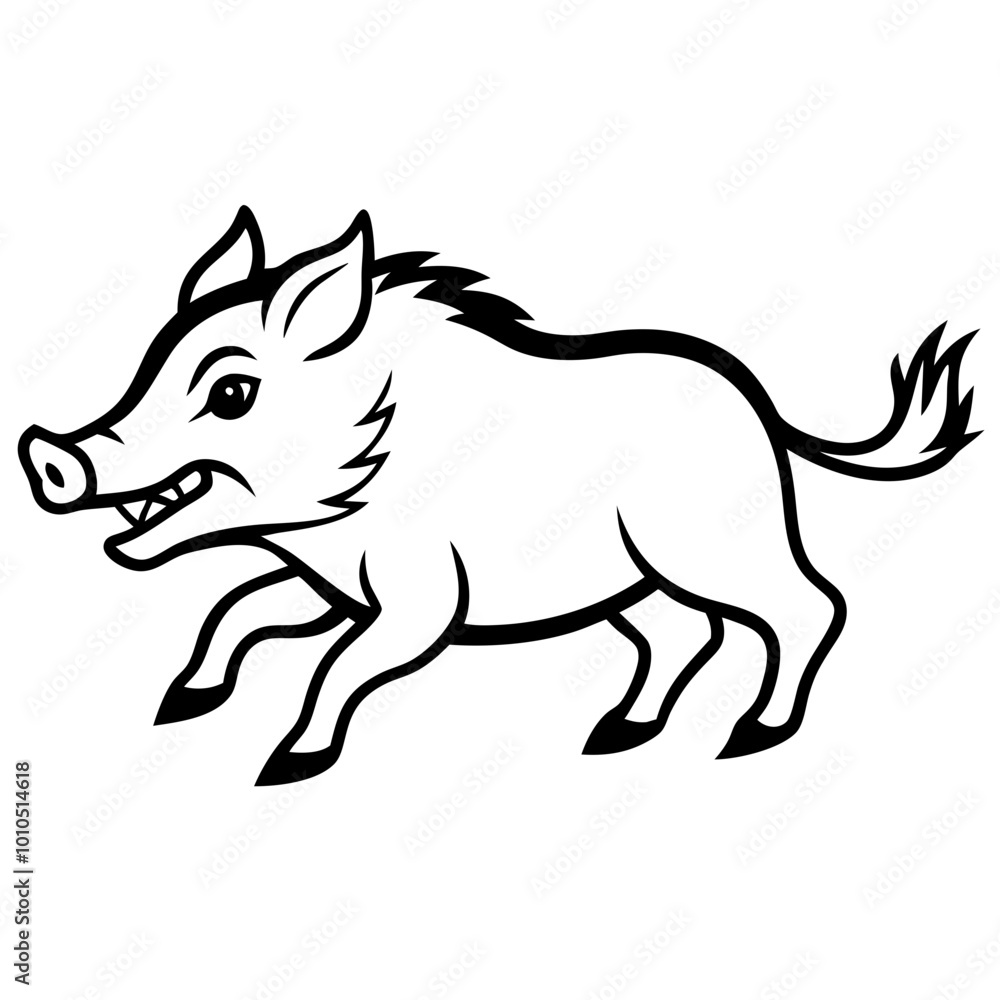 Vector Illustration of a Wild Boar Charging with Tusks in a Dynamic Forest Setting
Vector Illustration of a Wild Boar Charging with Tusks in a Dynamic Forest Setting