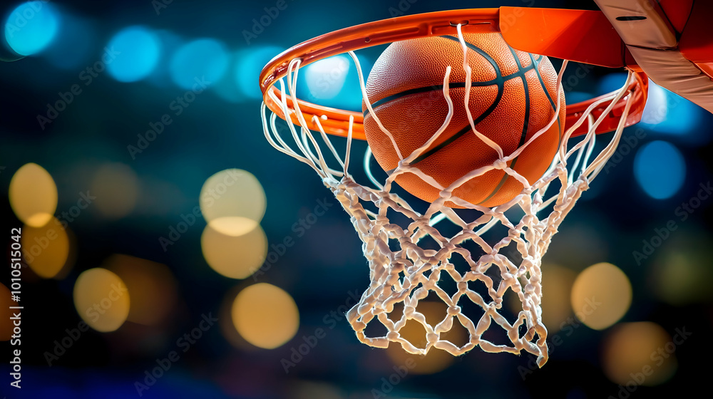 Basketball Swish: Perfect Shot Through the Net Basketball Swish: Perfect Shot Through the Net