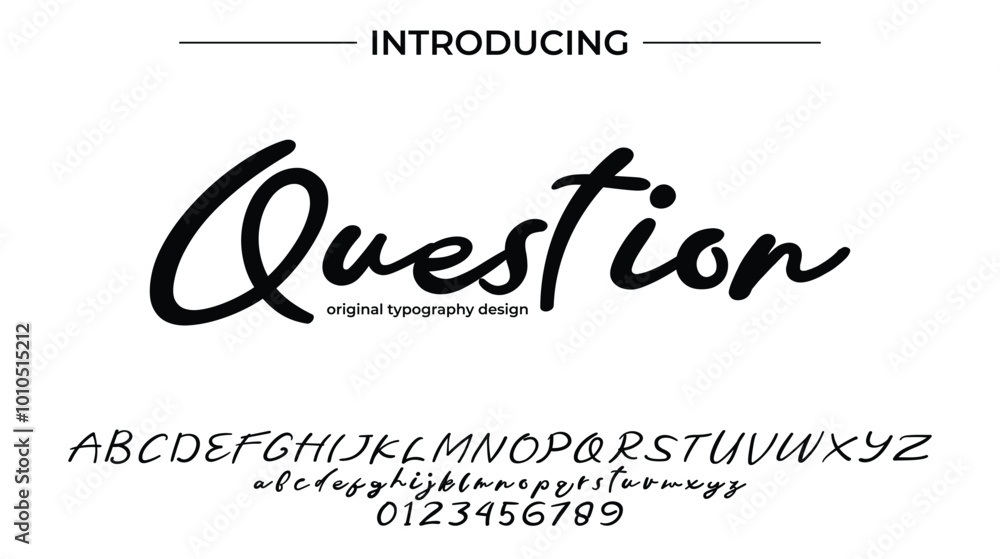Question Font Stylish brush painted an uppercase vector letters, alphabet, typeface Question Font Stylish brush painted an uppercase vector letters, alphabet, typeface