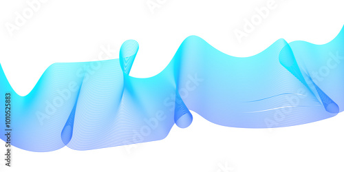 Geometric flow isolated science curve energy blue blend web technology smooth futuristic line. vector science bright frequency technical beautiful digital stripe line modern background.