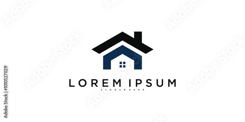 Abstrack modern house logo design template. Premium Vector