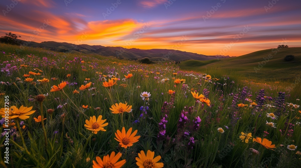 A stunning sunset warms the meadow, where wildflowers bloom and butterflies dance in the breeze. A stunning sunset warms the meadow, where wildflowers bloom and butterflies dance in the breeze.