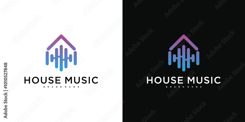 Creative music house logo design, music home studio. Premium Vector Creative music house logo design, music home studio. Premium Vector