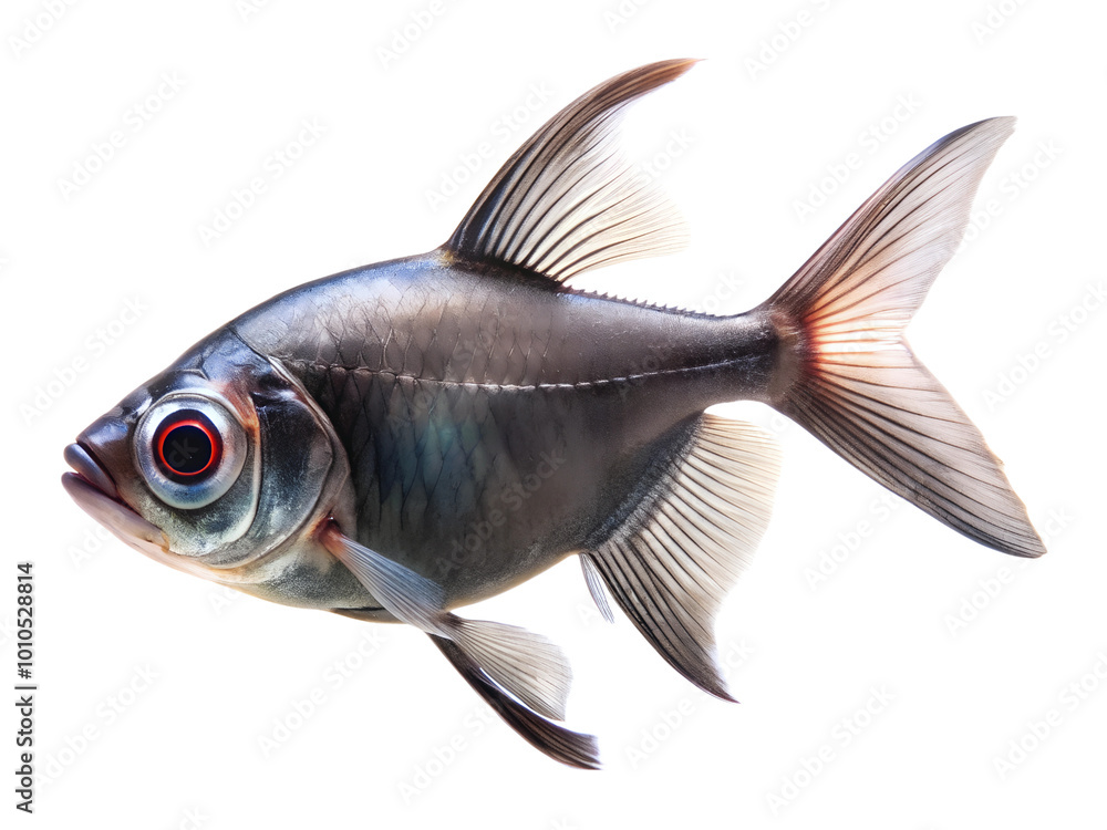 Black Phantom Tetra fish swiming isolated on a transparent background Black Phantom Tetra fish swiming isolated on a transparent background