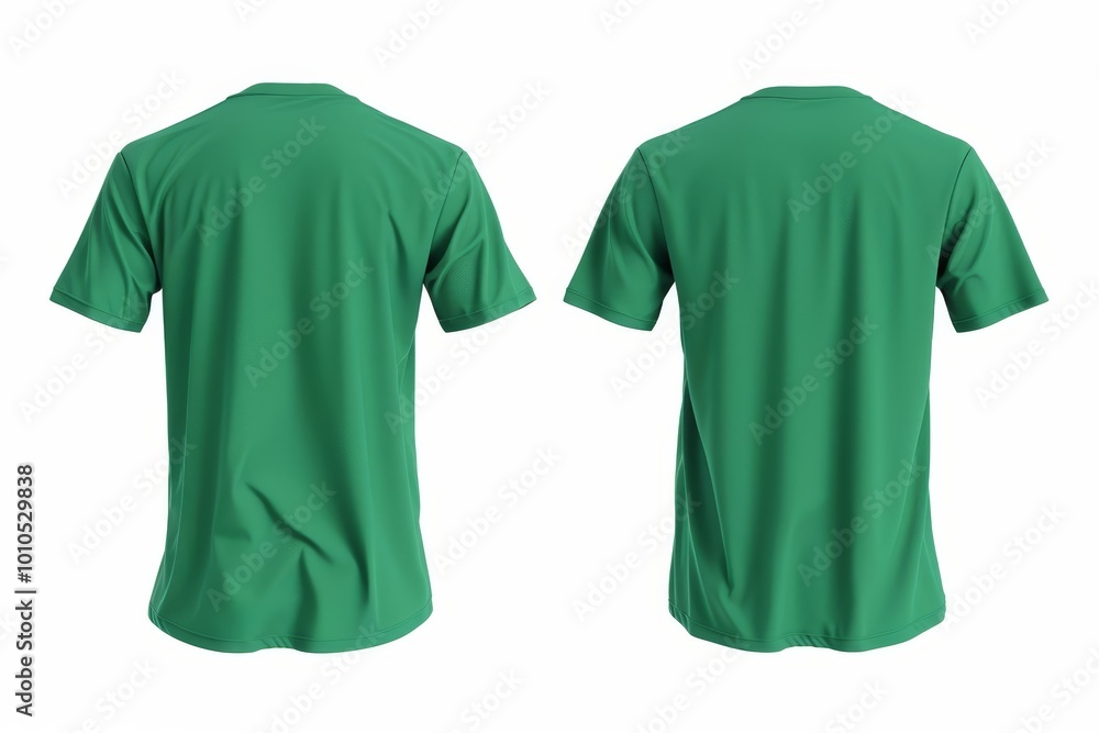 3D, mock up, blank green t-shirt rear isolated 3D, mock up, blank green t-shirt rear isolated