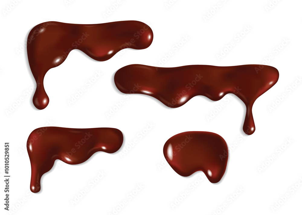 Brown chocolate sauce dripping syrup, Drawing of brown chocolate sauce dripping, Pouring chocolate dripping isolated on white background, dark chocolate drips, 3D elements. Brown chocolate sauce dripping syrup, Drawing of brown chocolate sauce dripping, Pouring chocolate dripping isolated on white background, dark chocolate drips, 3D elements.