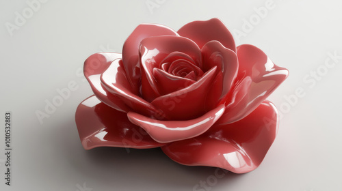 Pair of rose shaped earrings set against a white backdrop