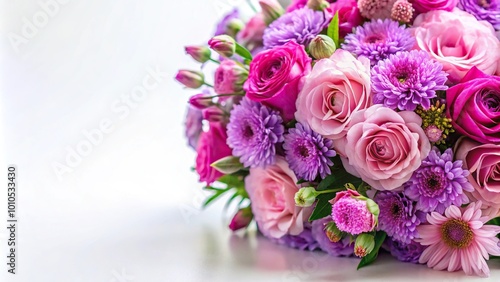 Floral arrangement on white background