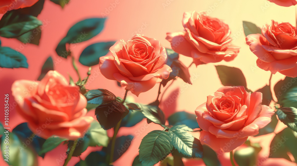Roses on a colorful background Roses on a colorful background