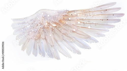 Obraz na płótnie Ethereal wing design with delicate textures and a shimmering finish, evoking a sense of lightness and fantasy. w salonie