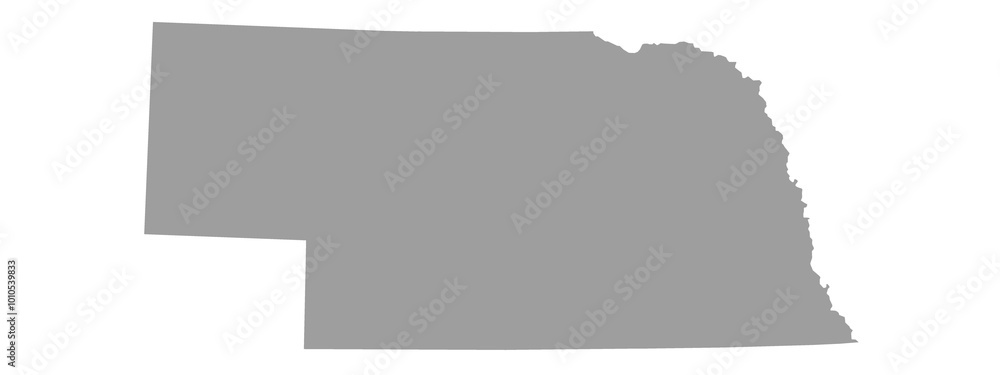 grey color Nebraska solid map grey color Nebraska solid map